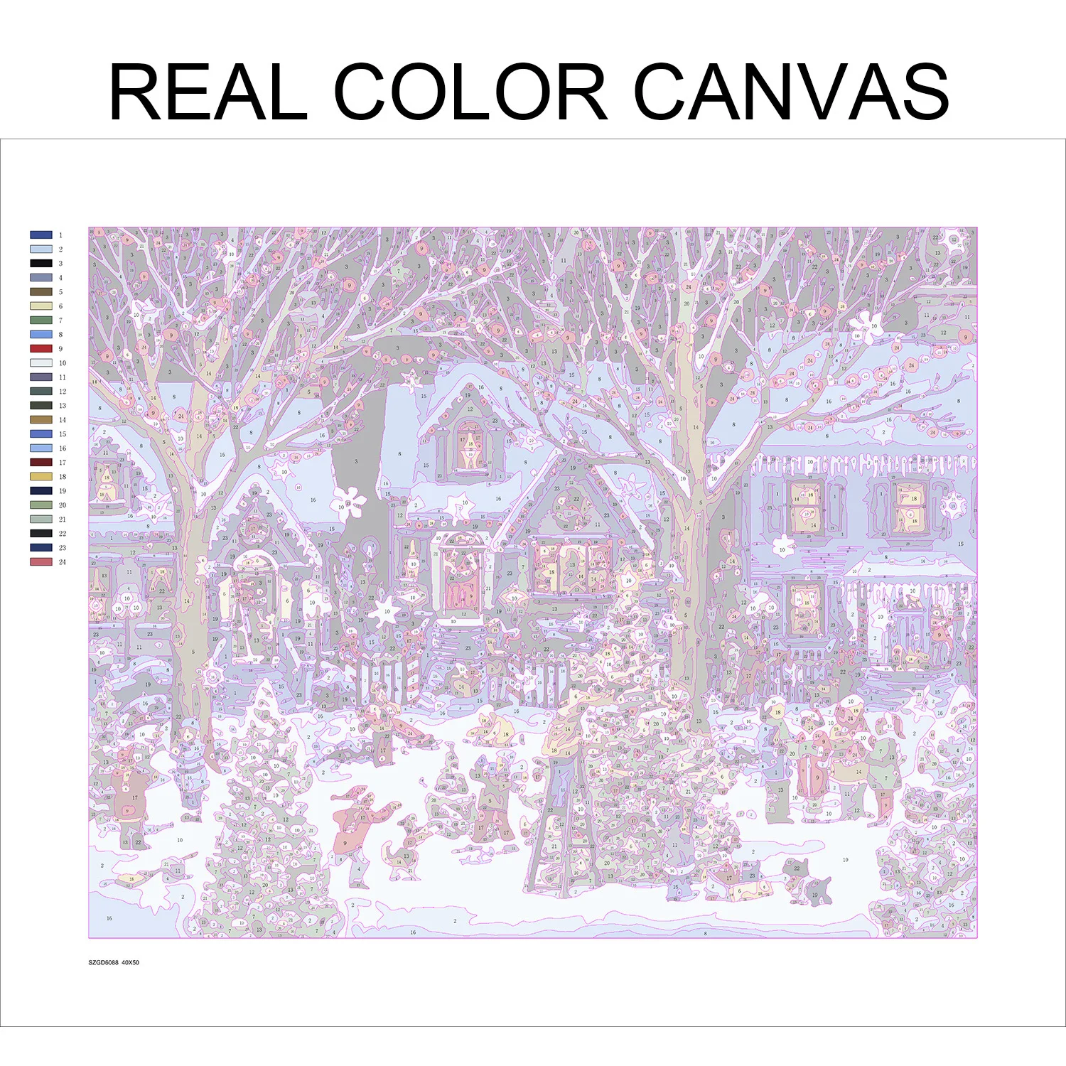 Набор для рисования по номерам на холсте снег без рамы | Дом и сад