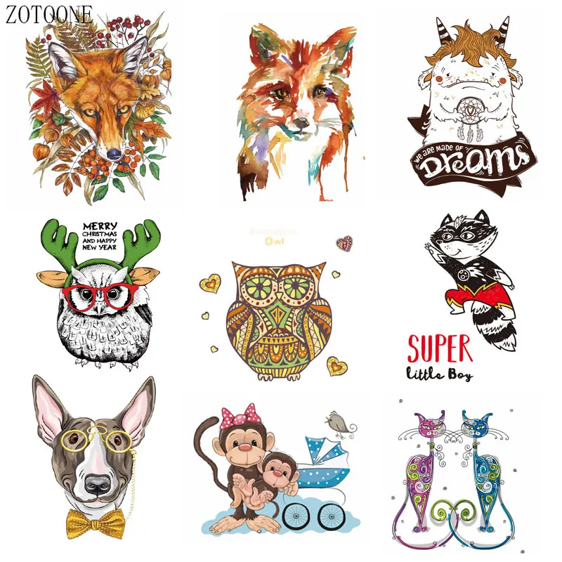 

ZOTOONE Clothing heat transfer pattern Cute animal patch stickers clothes DIY heat transfer decorative stickers hot press D