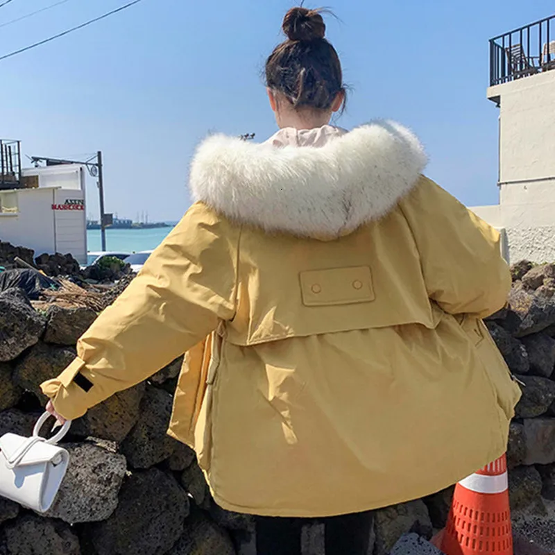 Зимняя утолщенная хлопковая одежда для женщин большие размеры свободные