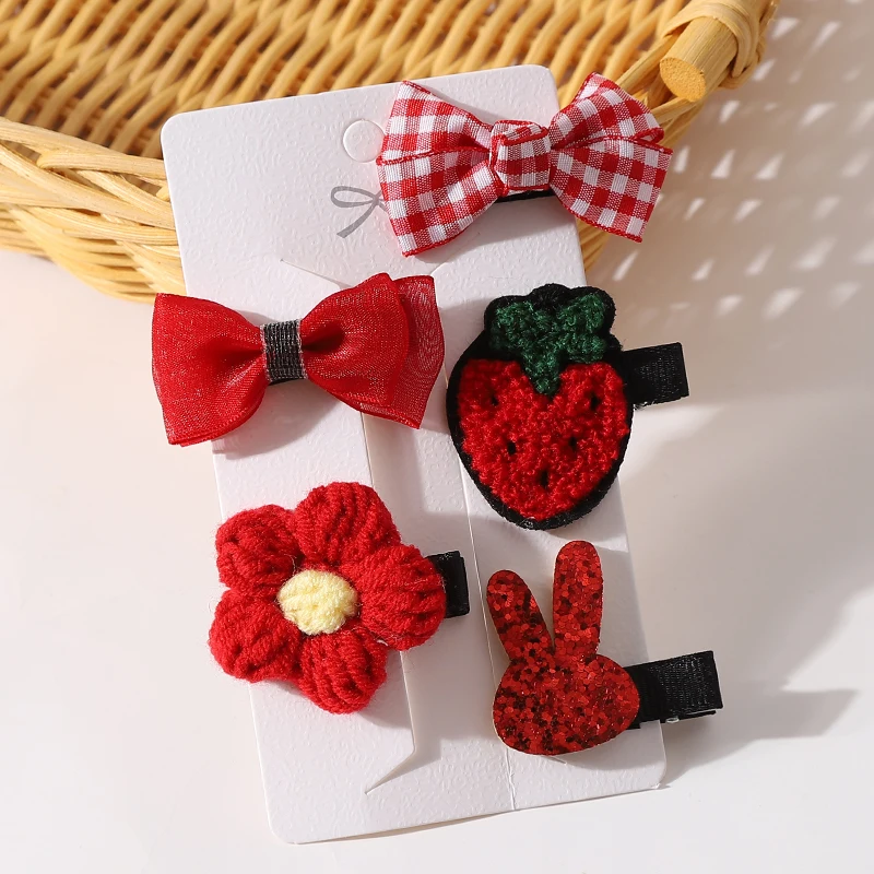 

5Pcs/Set New Children Cute Cartoon Flower Hairpins Barrettes Girls Lovely Colors Hair Clips Kids Baby Sweet Kawaii Accessories