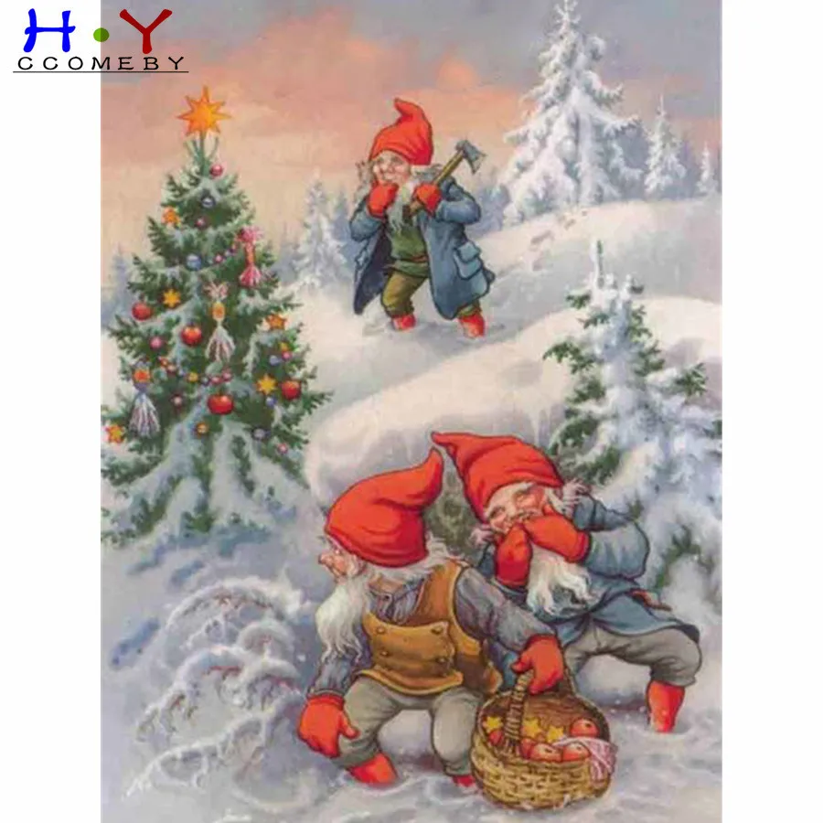 

Diamond Painting Cartoon Christmas Pictures Full Square Diamond Embroidery Santa Claus Rhinestone Mosaic Holiday Gifts