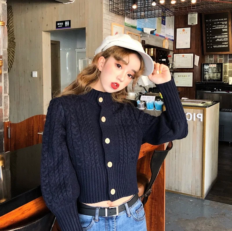 Офисный женский однотонный вязаный кардиган с длинным рукавом модный тонкий