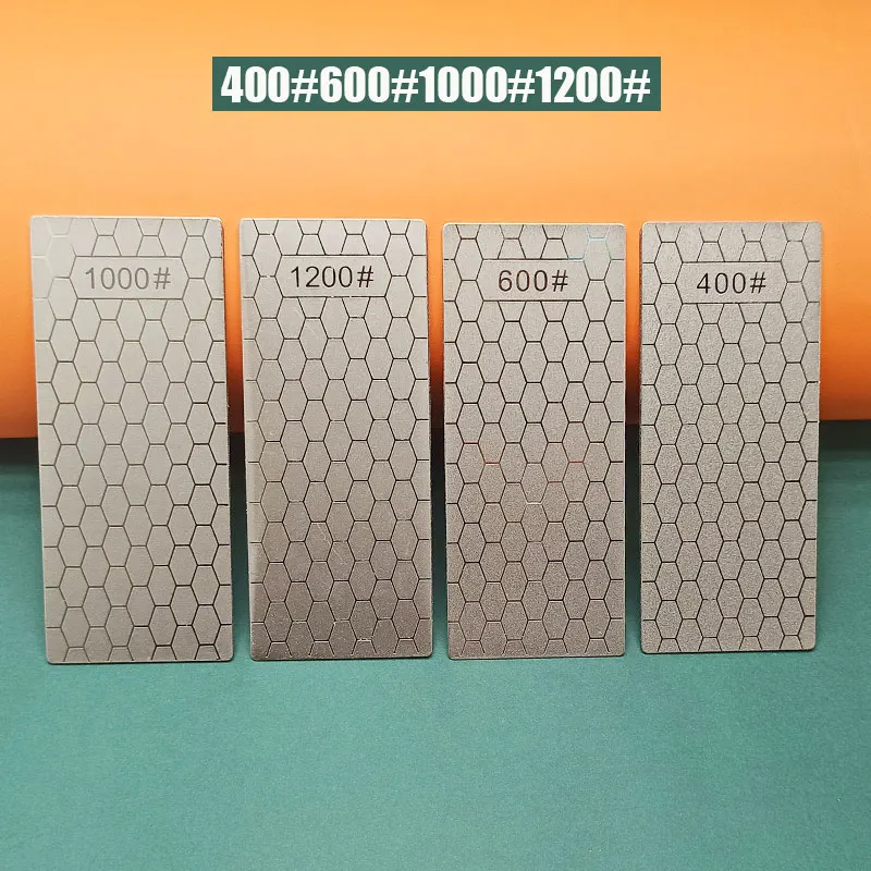 

4 PCS SET Diamond Knives Sharpening Stone 400# 1000# 600# Grindstone Knife Sharpener Ultra-thin Honeycomb Surface Whetstone Set