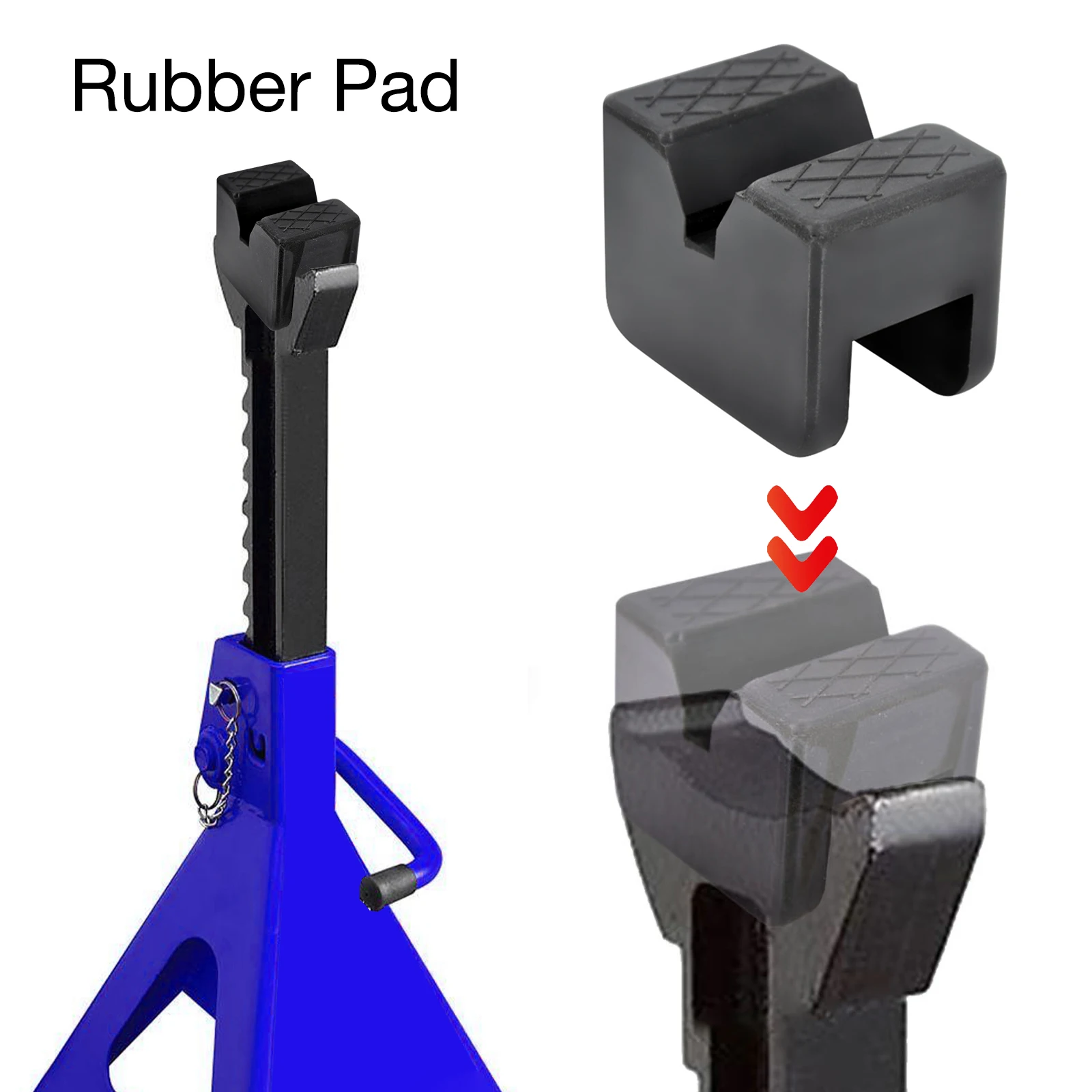 1Pc Universal Rubber Slotted Jack Pad For Stand Car Lift Adaptor With Frame Rail Pinch Max 3 Tons |