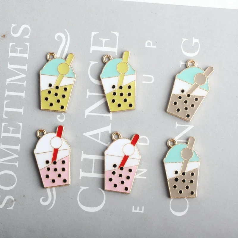 10 шт./лот Новое поступление эмалевые подвески в форме чайного пузыря для еды и