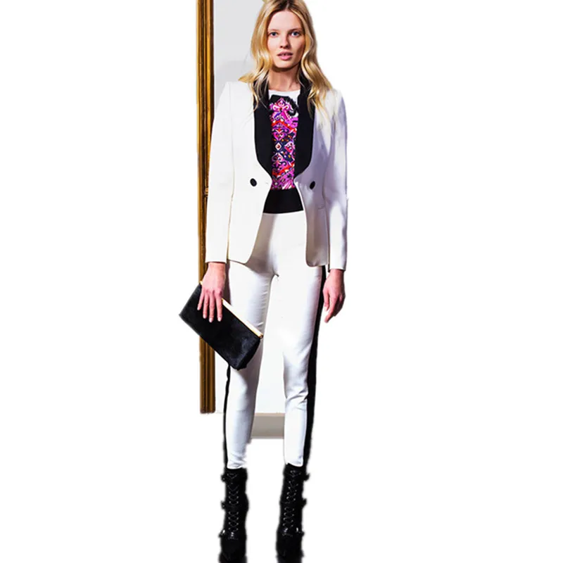 

Женский деловой костюм, черный, сатиновый Блейзер + брюки