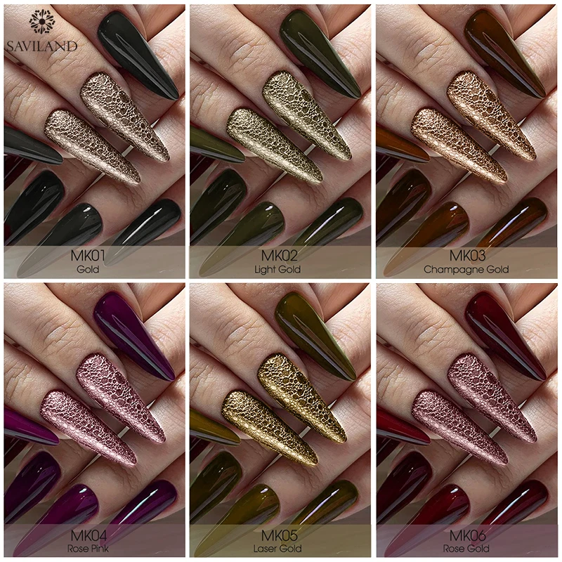 SAVILAND Bubble Nails розовое золото зеркальный порошок Волшебное зеркало блеск для