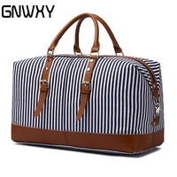 gnwxy canvas new striped travel bags large capacity men crossbody bags carry on luggage bag overnight weekend bag dropshipping