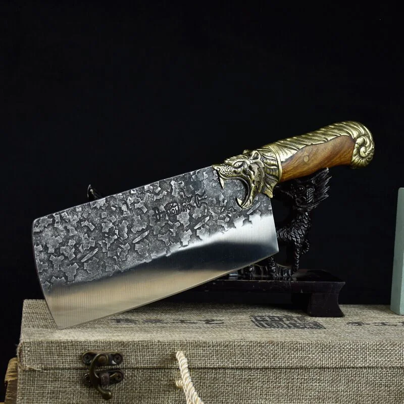 Longquan ghost hand made hand-forged chopping knife old fashioned sharp slicing knife retro household chopping knife knife