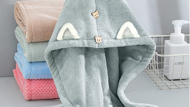 2 Turbanti Asciugacapelli In Microfibra - Morbidi E Assorbenti Per Donne E Bambini - Foto 8