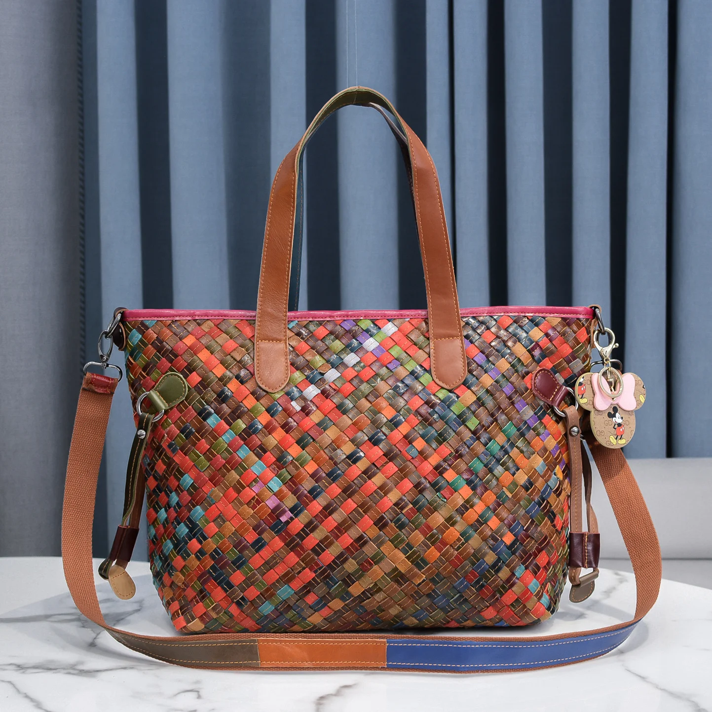 

2020 new leather women's bag large capacity one shoulder handbag