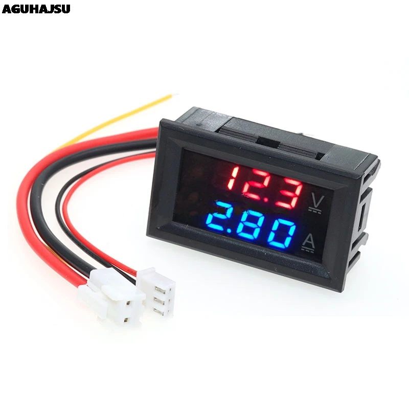 0 28 &quotсветодиодный DC0 100V 10 А цифровой вольтметр Амперметр 2 в 1 мультиметр 12 В/24 В