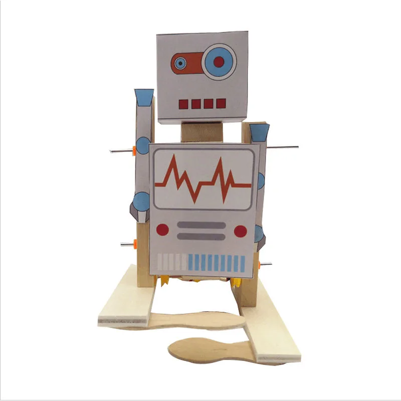 Студенты делают Diy ручной робот ходьба научный экспериментальная электронная