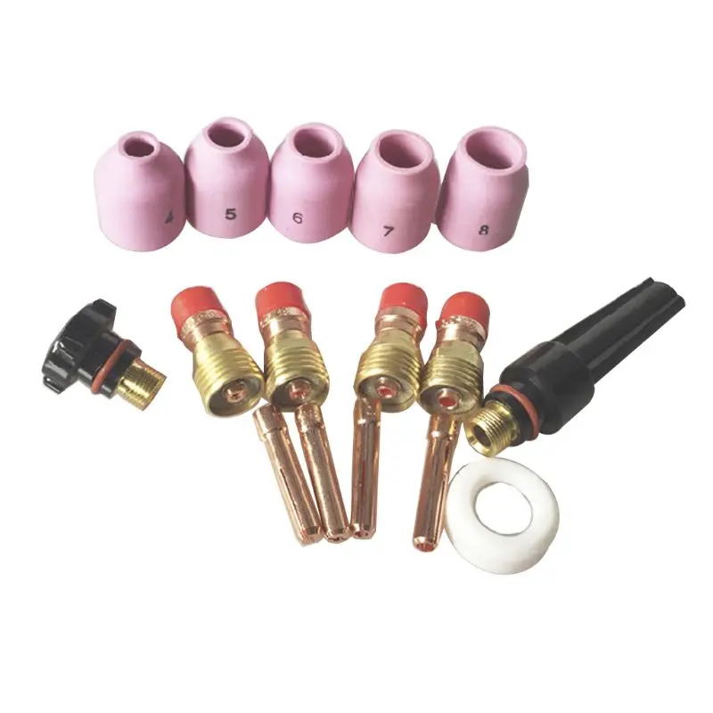 

TIG Welding Torch Stubby Gas Lens Kit Collets Nozzles Back Cap for WP-17/18/26