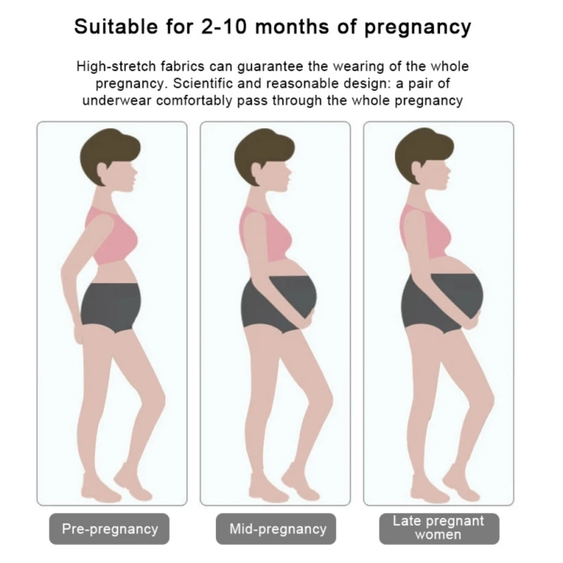 

Women Cotton Solid Color High Waist Underwear For Pregnant Women Large Size Maternity Clothings for Four Seasons