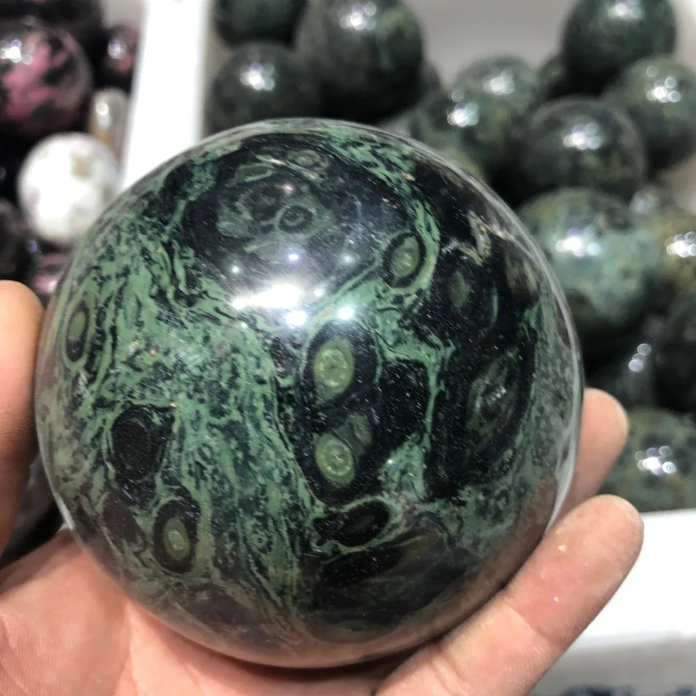 

1pcs wholesale peacock eye quartz crystal ball Natural malachite eye crystal ball healing as gift