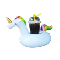 yuyu hot mini unicorn inflatable cup holder drink float water toys supplies party beverage boats phone stand holder pool toys