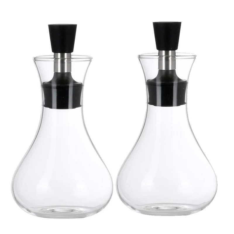 

2 Olive Oil Dispensers, Glass Kitchen Bottles, Cruet and Vinegar, Liquid Spice Container, Glass Kitchen Carafe