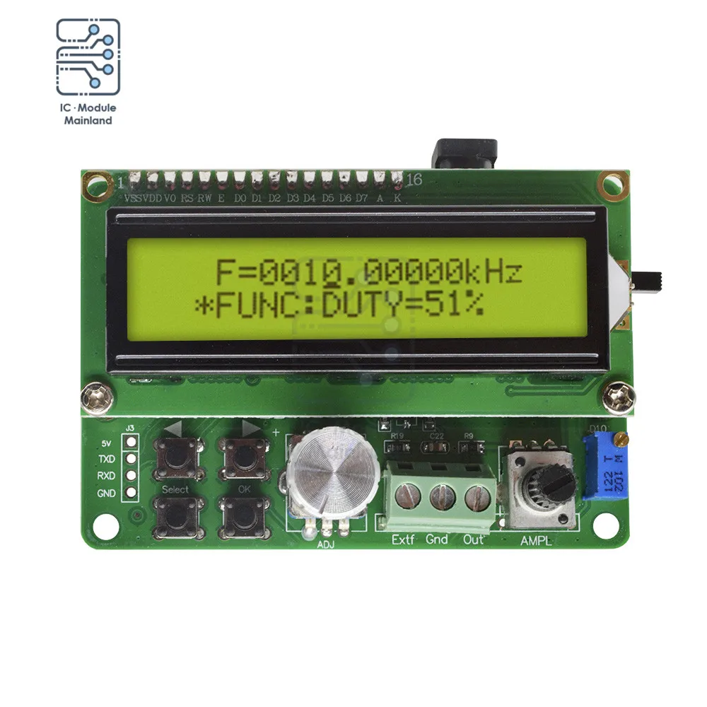

DDS Function Signal Generator Module LCD Display Sawtooth Triangle Wave Sine Square Sawtooth Wave With 50MHz Frequency FYE050