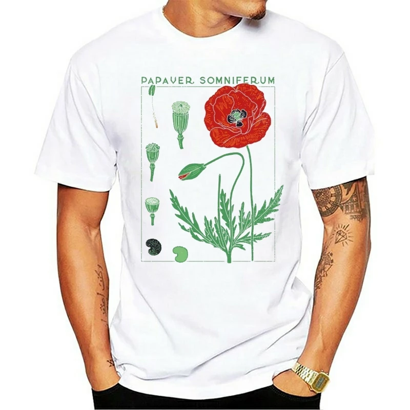 

Fashion Brand Clothing Opium T-Shirt Botanical Garden Plant Print Art Botany Bloom Fruit Flower Grow T Shirt