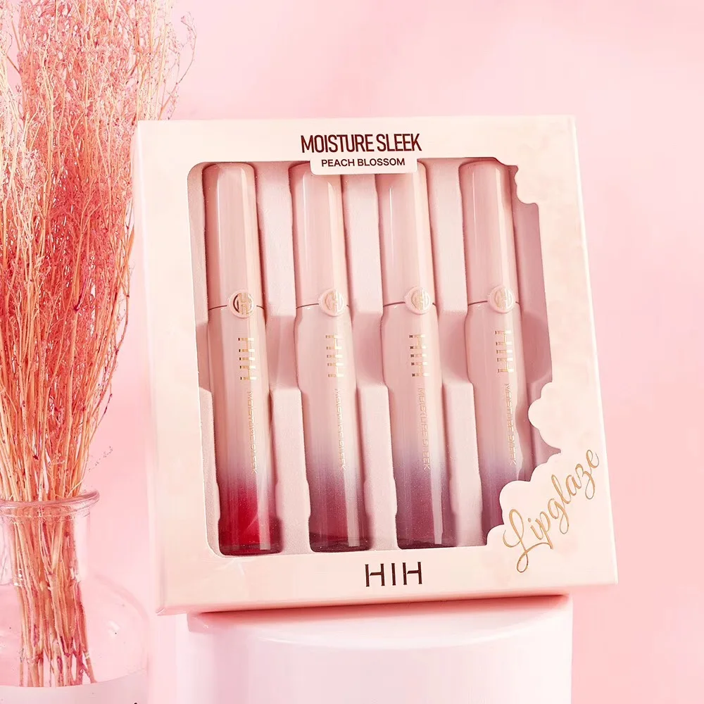 4 шт./компл. Увлажняющий блеск для губ темно красный оранжевый мягкий крем