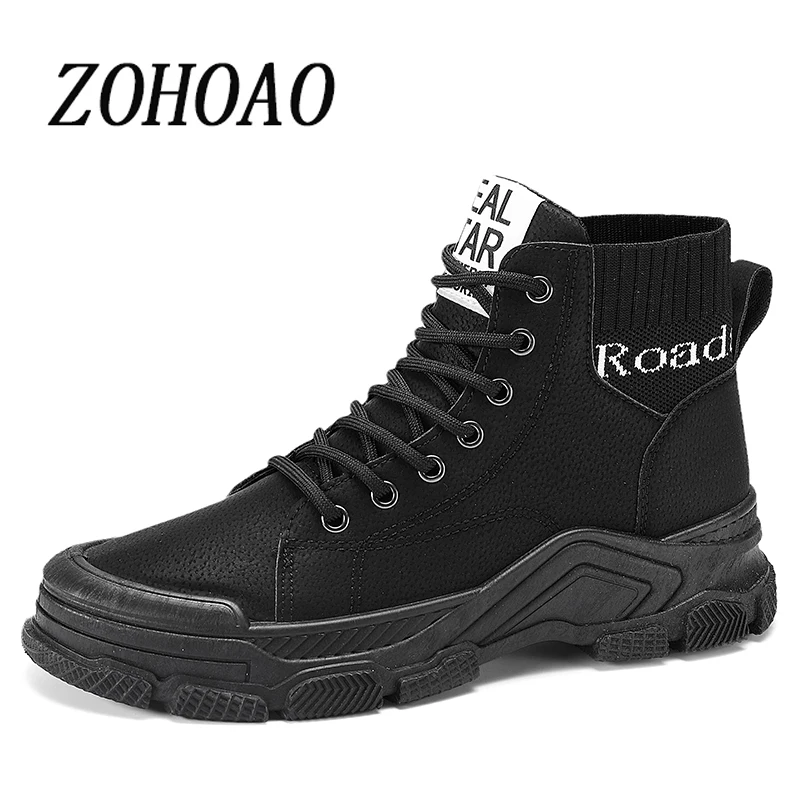 

Мужские высокие ботинки в стиле милитари, повседневные универсальные полусапожки, Нескользящие, Уличная обувь Челси