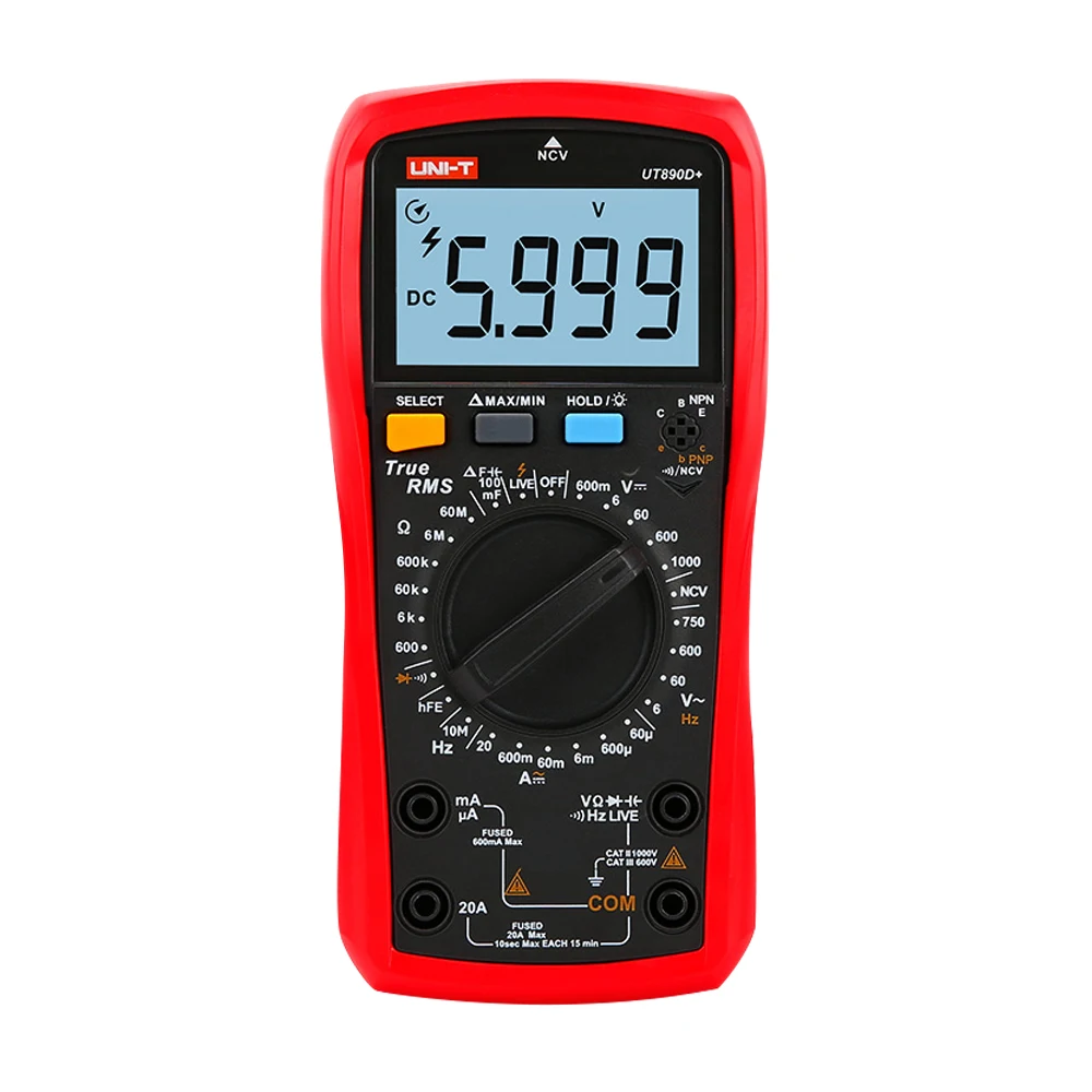Цифровой мультиметр UNI T UT890D тестер с ручным диапазоном и подсветкой для