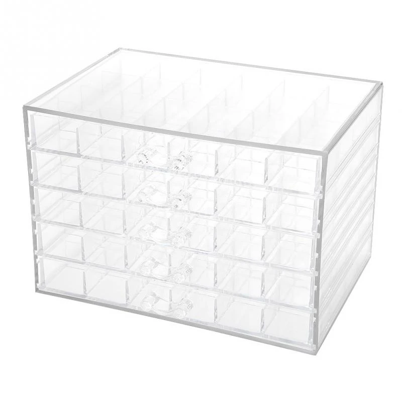 

Organizer 120 Grids Transparent Nail Art Decoration Storage Box Rhinestones Beads Accessories Display Container Case Manicure