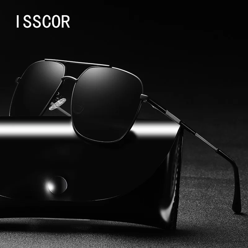 Поляризованные мужские солнцезащитные очки для вождения с синими зеркальными