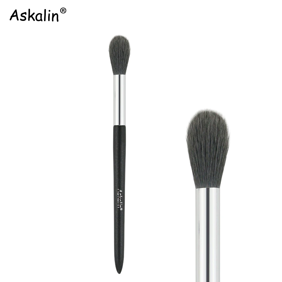 Askalin 1 шт., Профессиональная Кисть для макияжа, нано Шерстяное волокно, румяна, матовая черная ручка, пушистые розовые волосы, кисть для путешествий - Handle Color: AL07