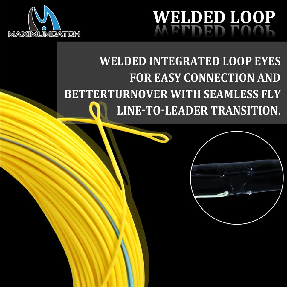 Плавающая рыболовная леска Maximumcatch для ловли нахлыстом 7 10 Вт футов синего/желтого