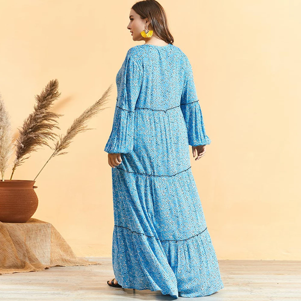 Женское платье большого размера Siskakia многослойное Плиссированное повседневное