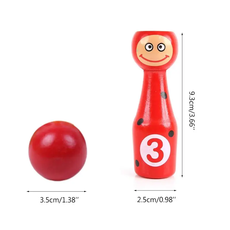 13 шт./компл. деревянный набор для боулинга 10 контактов 3 мяча игра животных детей