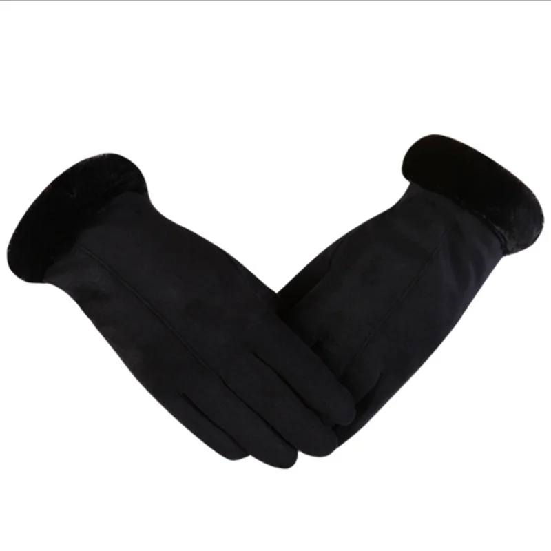 1 pair Новые модные женские перчатки осень зима милые пушистые теплые рукавицы полный палец варежки для женщин Спорт на открытом воздухе женские перчатки экран Luvas - Цвет: 1 pair