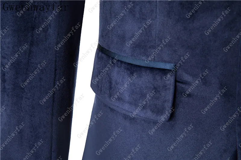 Повседневный темно-синий мужской модный уличный умный деловой блейзер Gwenhwyfar