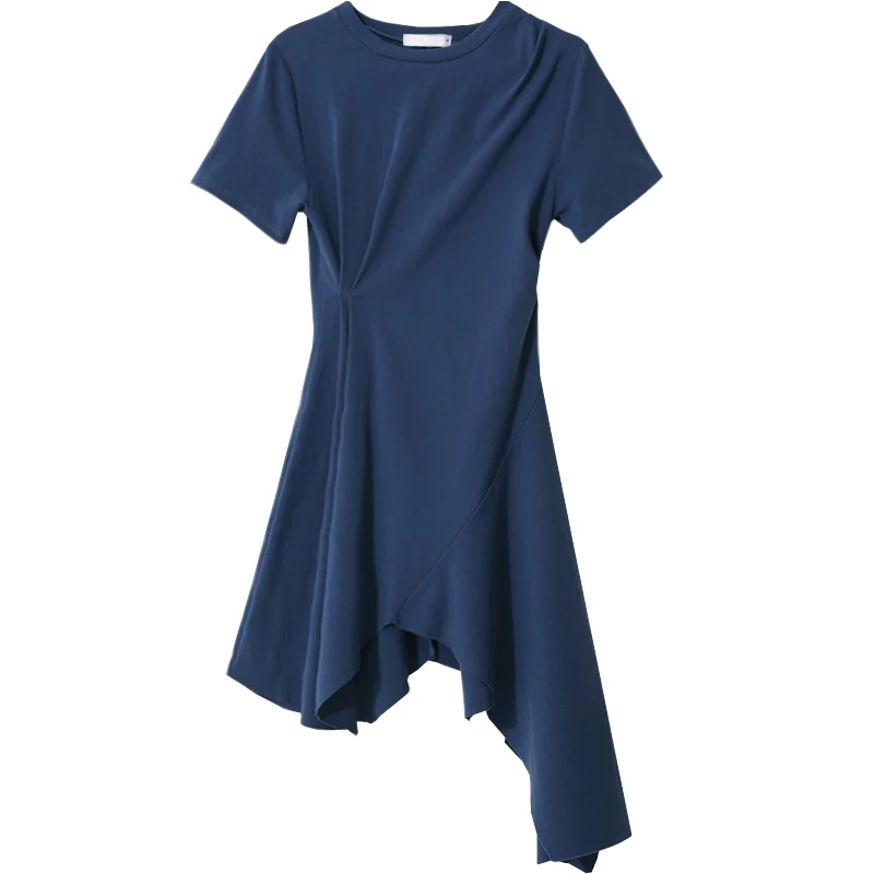 Женские летние футболки 2019 платья с коротким рукавом повседневные новые круглым