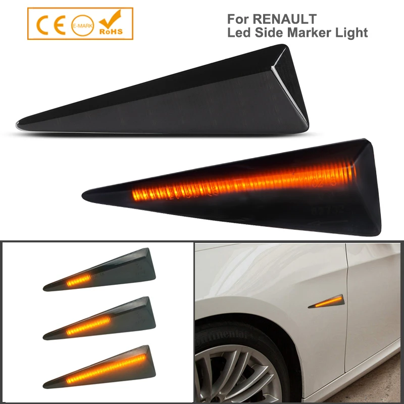 

2 шт. светодиодный динамический поворотный сигнал, боковой габаритный фонарь, последовательный поворотный фонарь для Renault Espace MK4 Vel Satis Wind avgek ...