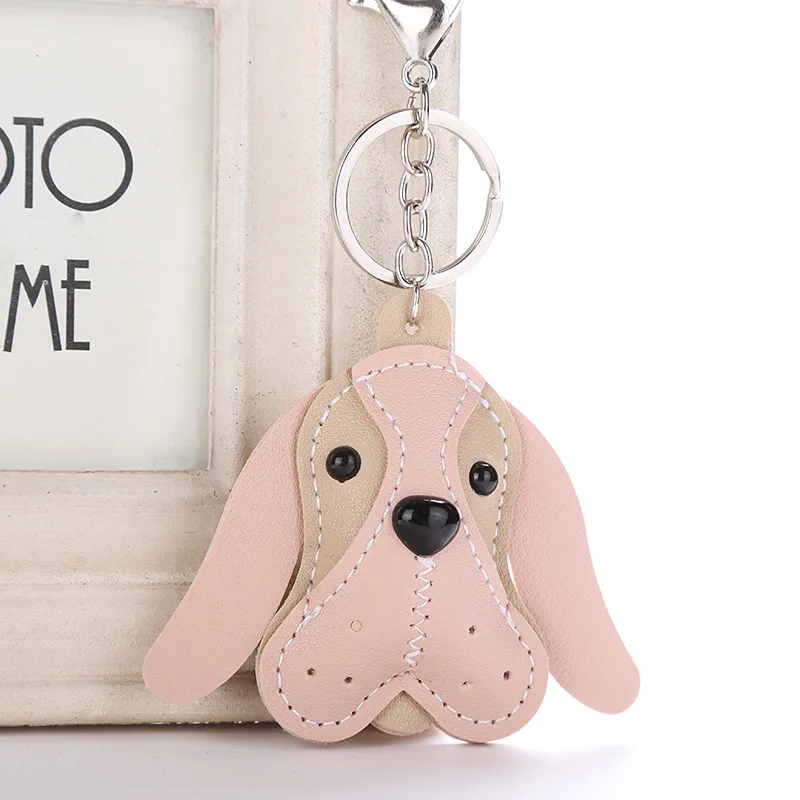 Брелок для ключей в виде собаки женская подвеска сумки кожаный металлический
