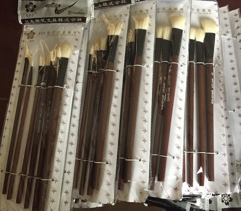 6 шт. шерстяная кисть разных размеров клей для щеток золотые листья хорошее