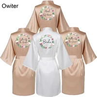 satin silk robes for women wedding bride bridesmaid robes dressing gown floral hoop robe bridal robe robe