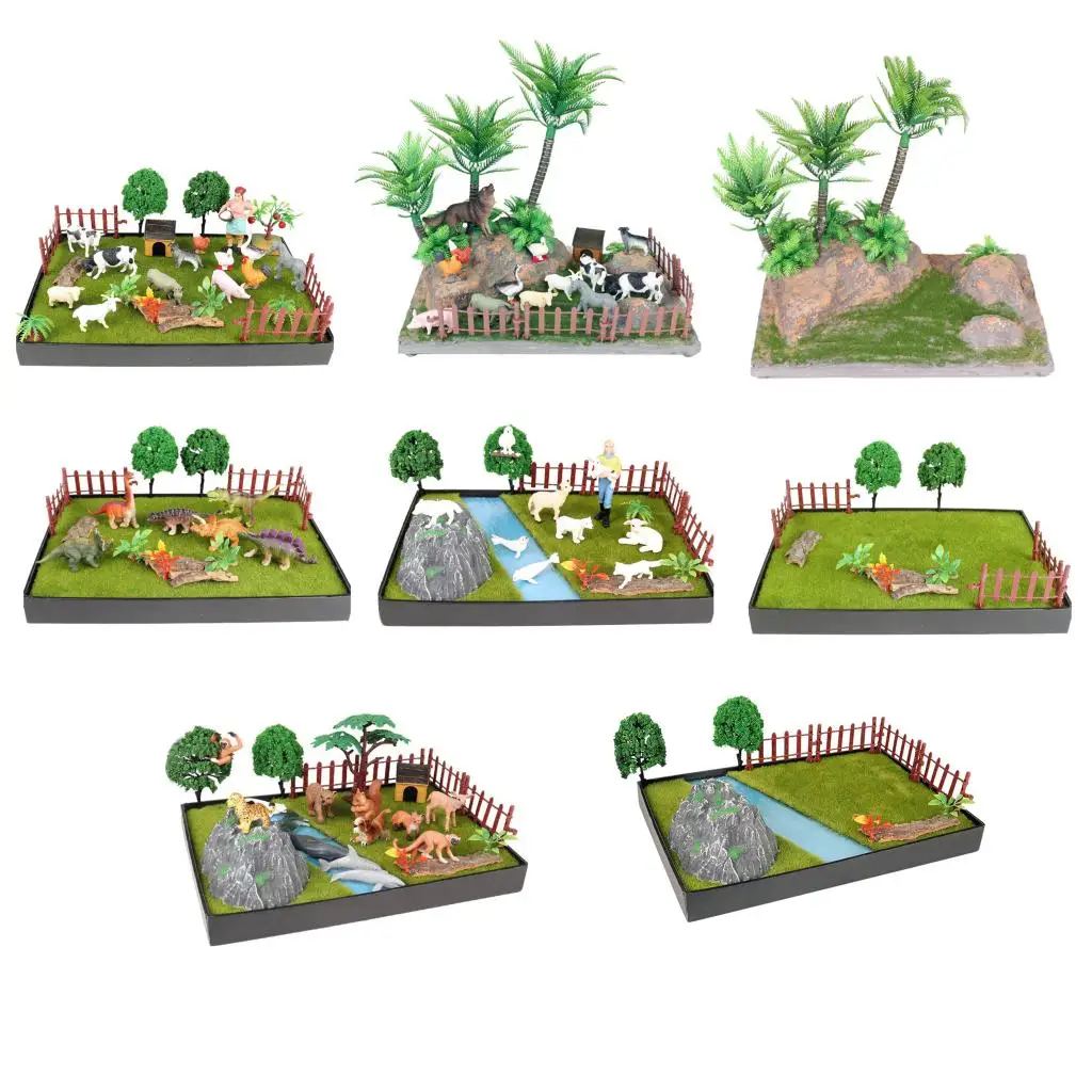 

Animal Plant Figures Toy Micro Scenery Board Home Decoration Kid's Playkit