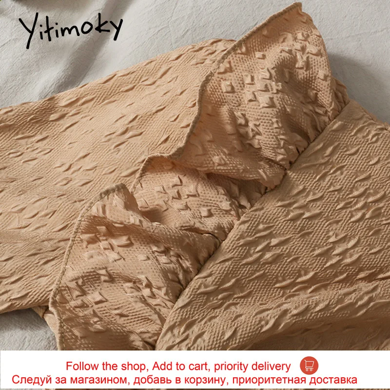

Yitimoky Women Blouses Ruffles Shirts Spring 2021 Korean Fashion Long Sleeve Folds Ruffles Clothes Lantern Sleeve Turtleneck Top