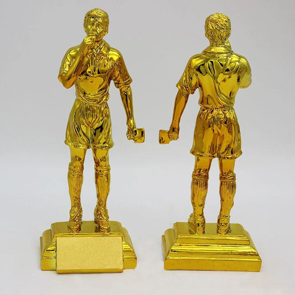 24 см Высота золотой футбольный рефери трофей футбольные чашки полимерный