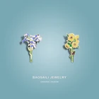 Классическая Брошь с изображением фиолетового цветка радужной оболочки желтого подсолнуха Ван Гога, эмалированная брошь с эмалью, значок на булавке для шляпы