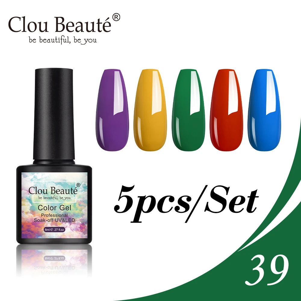 Гель-лак Clou Beaute 130 цветов 8 мл 5 шт./компл. | Красота и здоровье