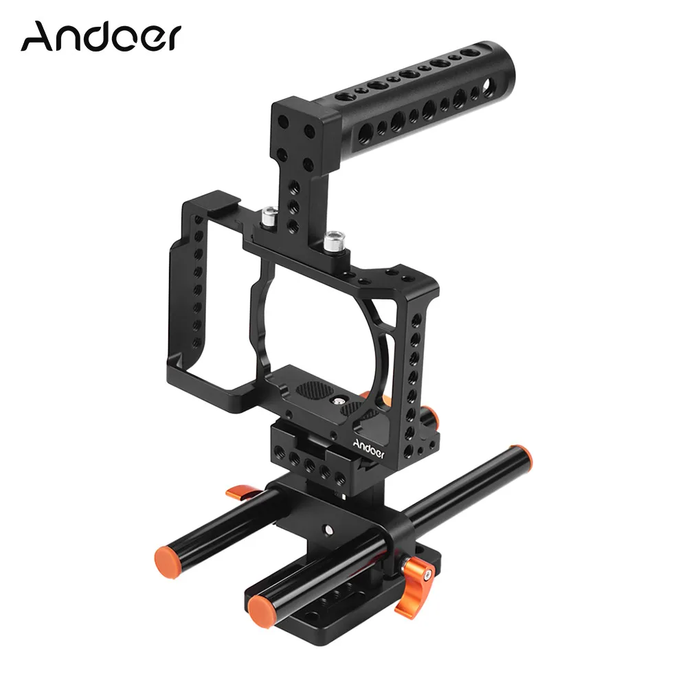 Камера andoer клетка + верхняя ручка 15 мм стержень комплект базовой плиты видео