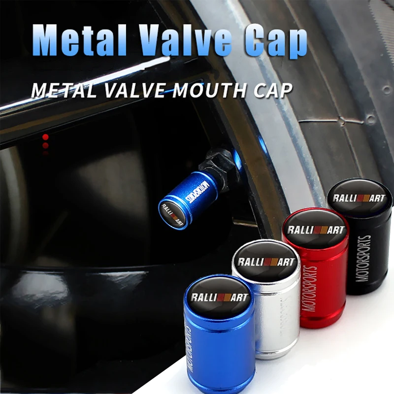 

4 Colors 4pc Car Wheel Tire Valve Caps Tyre Rim Stem Covers Dustproof For Mitsubishi ralliart Lancer 9 10 Asx Outlander Styling