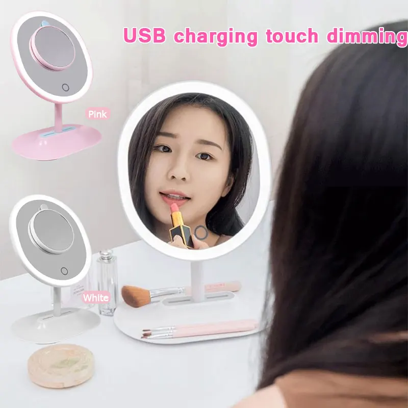 Светодиодное зеркало для макияжа в скандинавском стиле с подставкой | Красота и