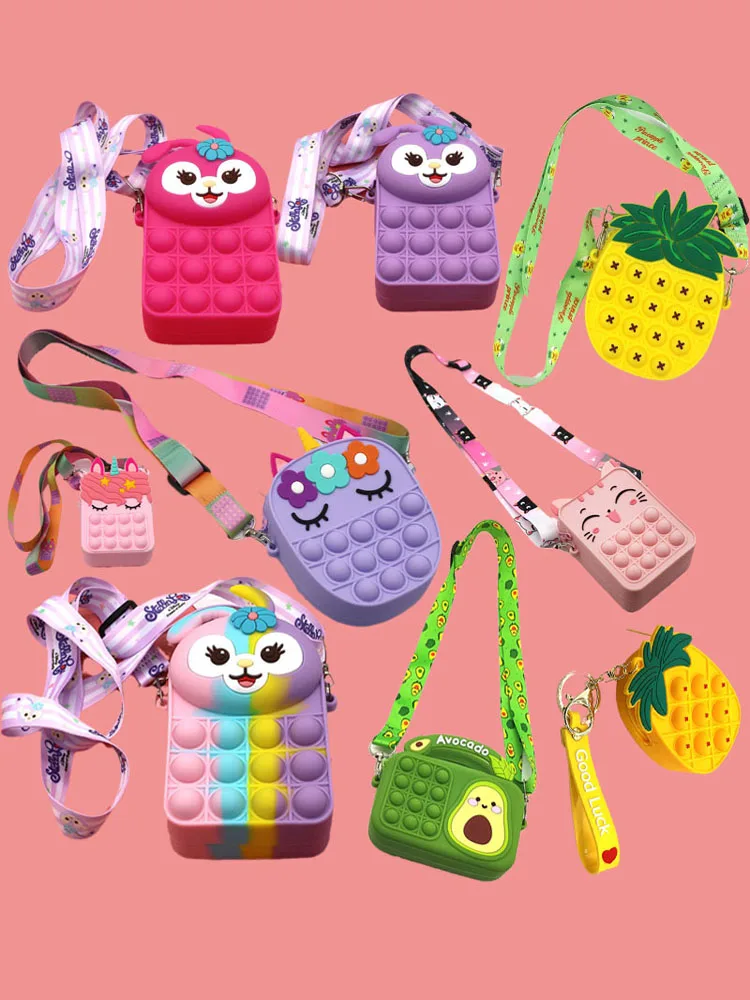 

Модные игрушки-антистресс Popit Press Рождественская сумка с единорогом контроль грызунов пионерский кошелек сумка Кошелек для монет диагональ...