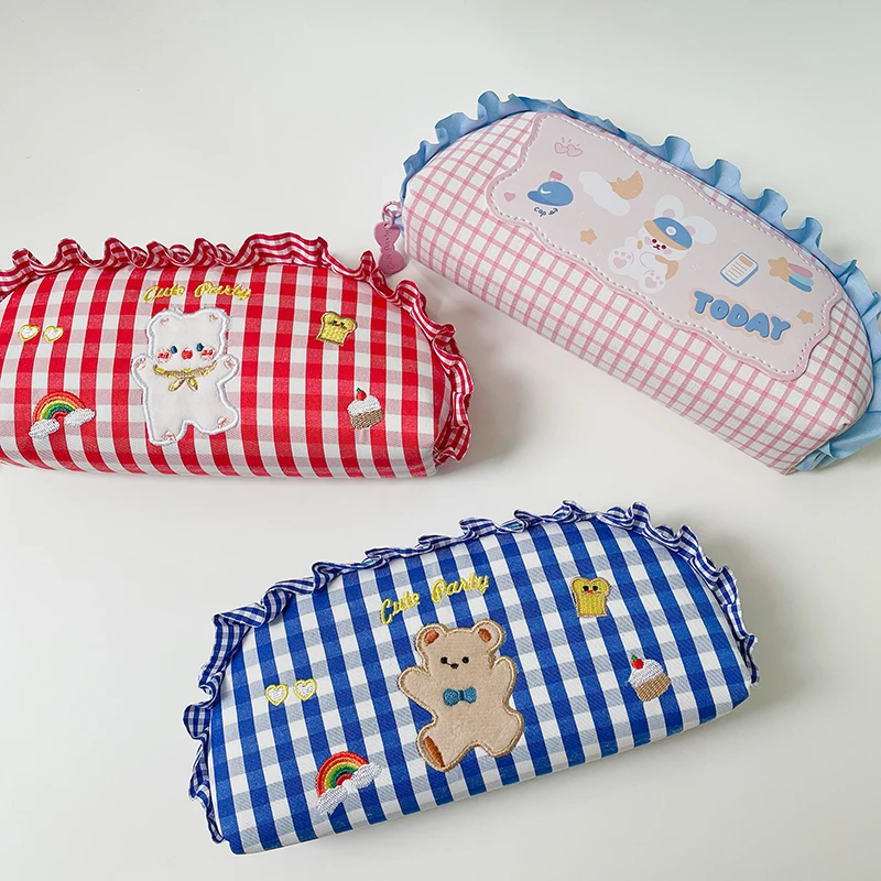 Милые Носки с рисунком медведя из мультика плотной ткани в шотландскую клетку